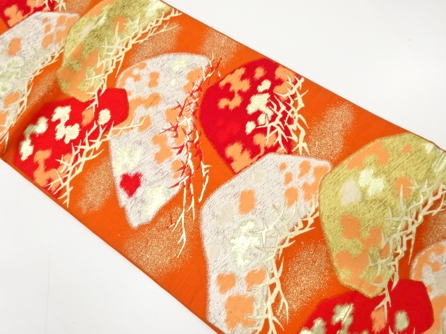 JAPANESE KIMONO / ANTIQUE FUKURO OBI / SILK / WOVEN PINE